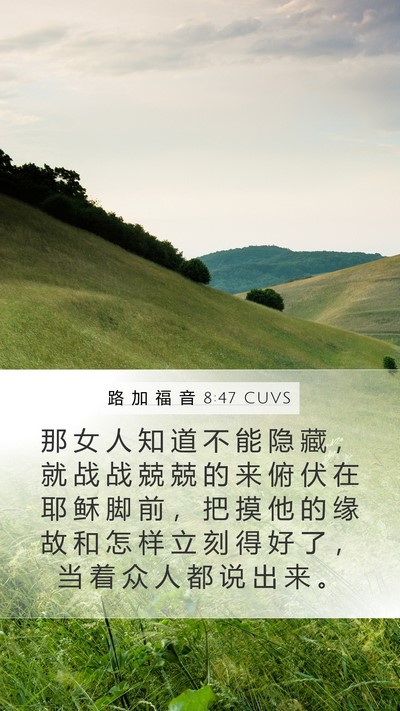路 加 福 音 8:47 CUVS Bible Verse Image