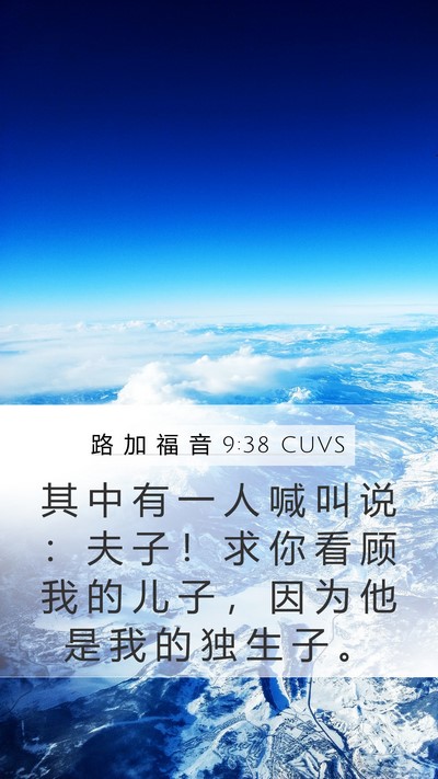 路 加 福 音 9:38 CUVS Mobile Phone Wallpaper - 其 中 有 一 人 喊 叫 说 ： 夫 子 ！ - Mobile Bible Verse Wallpaper