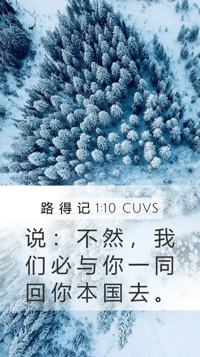 路 得 记 1:10 CUVS Mobile Phone Wallpaper - 说 ： 不 然 ， 我 们 必 与 你 一 同 - Mobile Bible Verse Wallpaper
