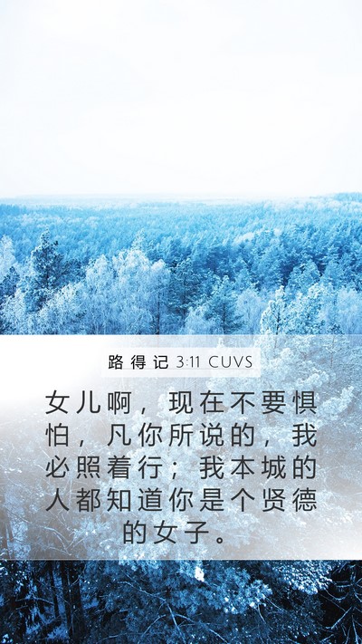 路 得 记 3:11 CUVS Bible Verse Image