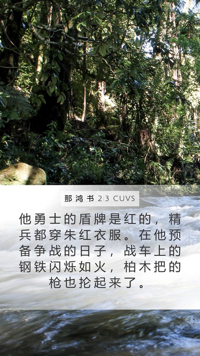 那 鸿 书 2:3 CUVS Bible Verse Image