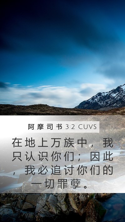阿 摩 司 书 3:2 CUVS Bible Verse Image