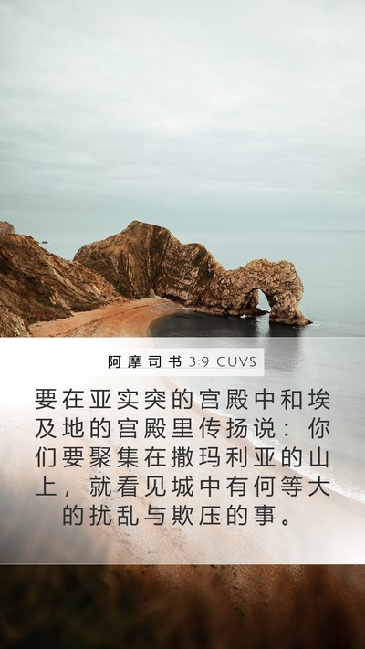 阿 摩 司 书 3:9 CUVS Bible Verse Image