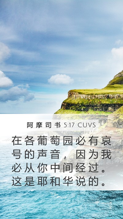阿 摩 司 书 5:17 CUVS Mobile Phone Wallpaper - 在 各 葡 萄 园 必 有 哀 号 的 声 音 - Mobile Bible Verse Wallpaper