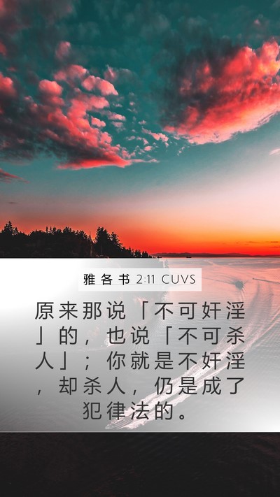 雅 各 书 2:11 CUVS Mobile Phone Wallpaper - 原 来 那 说 「 不 可 奸 淫 」 的 ， - Mobile Bible Verse Wallpaper
