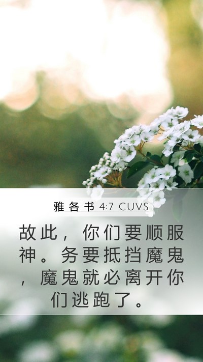 雅 各 书 4:7 CUVS Bible Verse Image