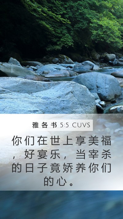 雅 各 书 5:5 CUVS Bible Verse Image