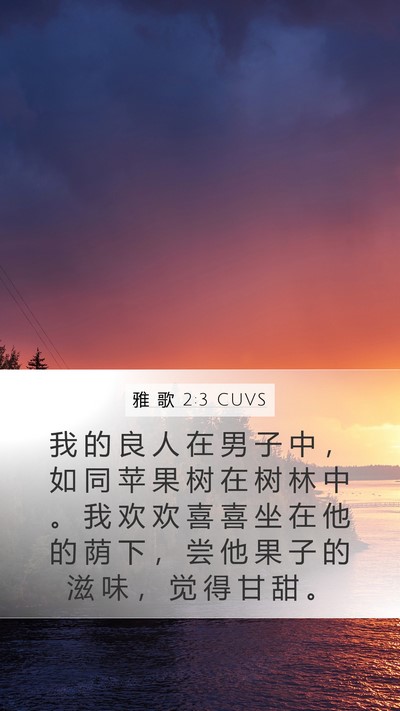 雅 歌 2:3 CUVS Bible Verse Image