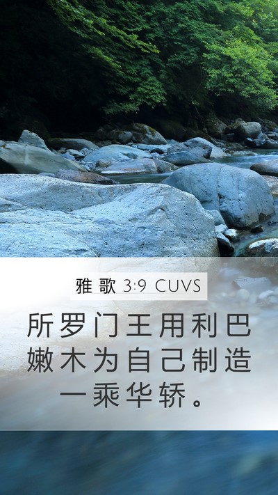 雅 歌 3:9 CUVS Mobile Phone Wallpaper - 所 罗 门 王 用 利 巴 嫩 木 为 自 己 - Mobile Bible Verse Wallpaper