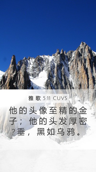 雅 歌 5:11 CUVS Mobile Phone Wallpaper - 他 的 头 像 至 精 的 金 子 ； 他 的 - Mobile Bible Verse Wallpaper