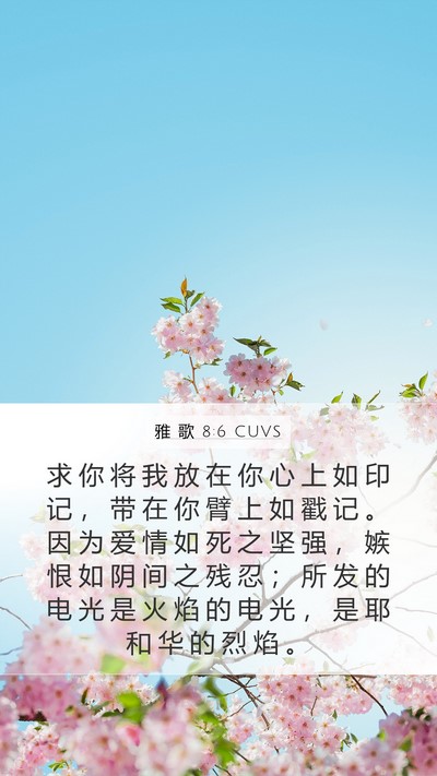 雅 歌 8:6 CUVS Bible Verse Image