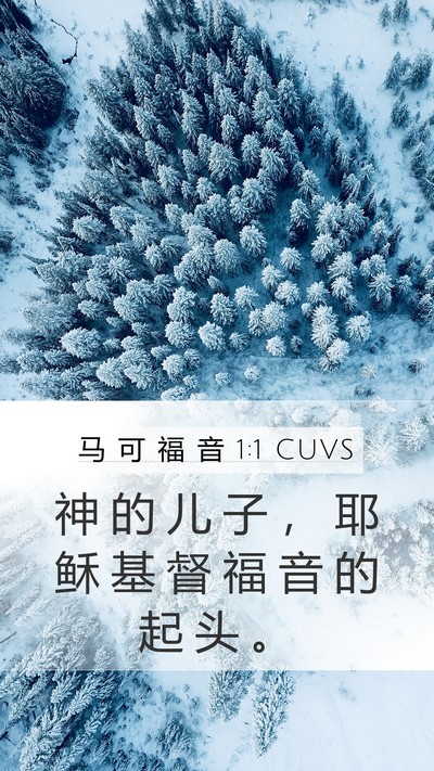 马 可 福 音 1:1 CUVS Mobile Phone Wallpaper - 神 的 儿 子 ， 耶 稣 基 督 福 音 的 - Mobile Bible Verse Wallpaper