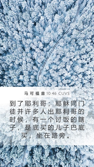 马 可 福 音 10:46 CUVS Bible Verse Image