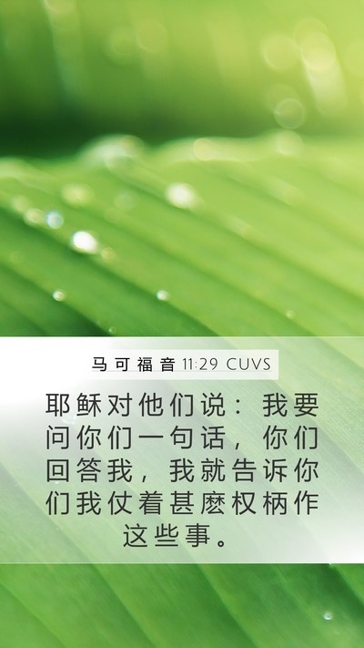 马 可 福 音 11:29 CUVS Bible Verse Image