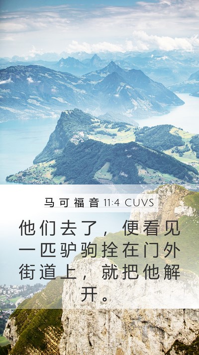 马 可 福 音 11:4 CUVS Bible Verse Image