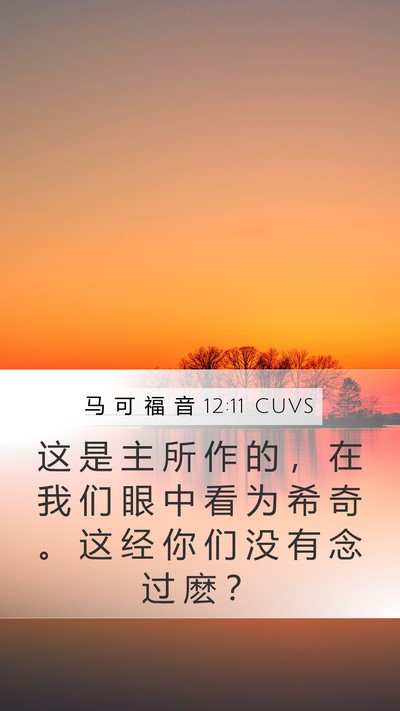 马 可 福 音 12:11 CUVS Bible Verse Image
