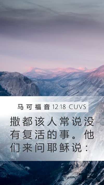 马 可 福 音 12:18 CUVS Bible Verse Image