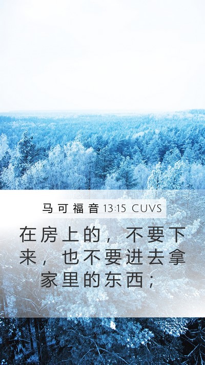 马 可 福 音 13:15 CUVS Bible Verse Image