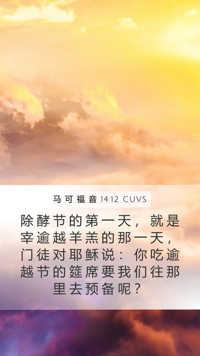 马 可 福 音 14:12 CUVS Bible Verse Image