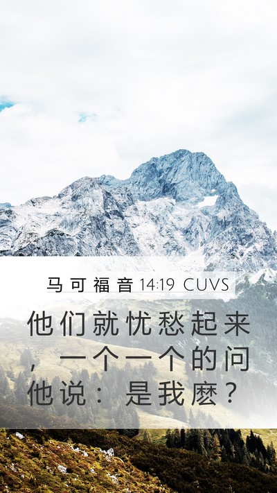 马 可 福 音 14:19 CUVS Bible Verse Image