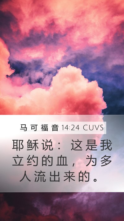 马 可 福 音 14:24 CUVS Bible Verse Image