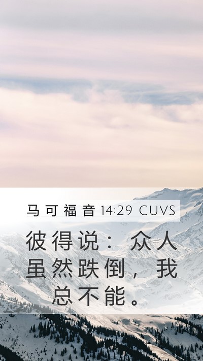 马 可 福 音 14:29 CUVS Bible Verse Image