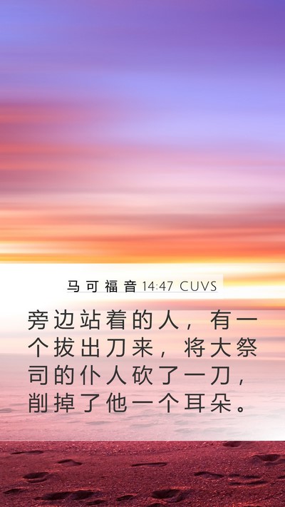 马 可 福 音 14:47 CUVS Bible Verse Image