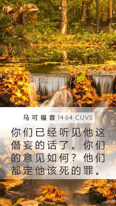 马 可 福 音 14:64 CUVS Bible Verse Image