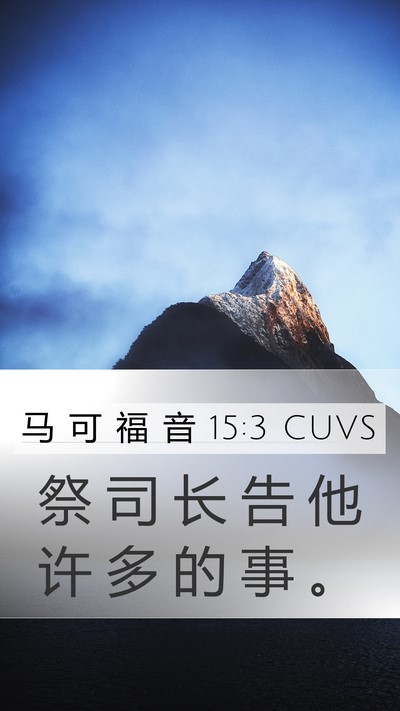 马 可 福 音 15:3 CUVS Bible Verse Image