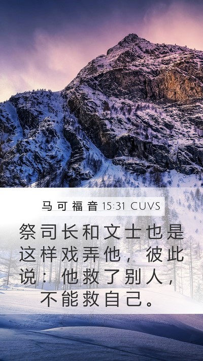 马 可 福 音 15:31 CUVS Bible Verse Image