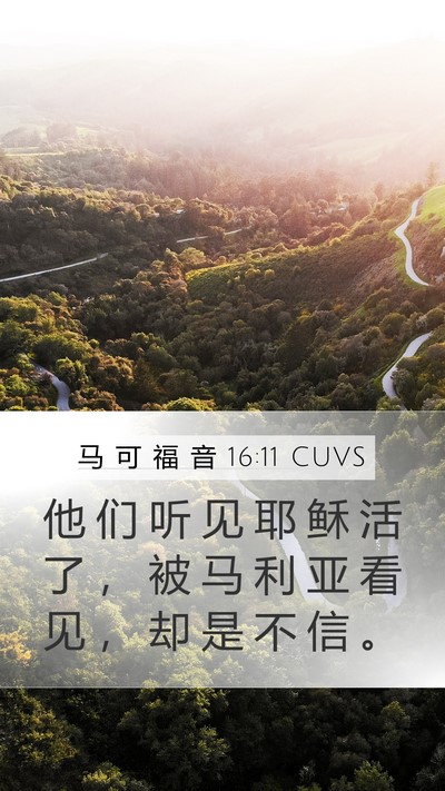 马 可 福 音 16:11 CUVS Bible Verse Image