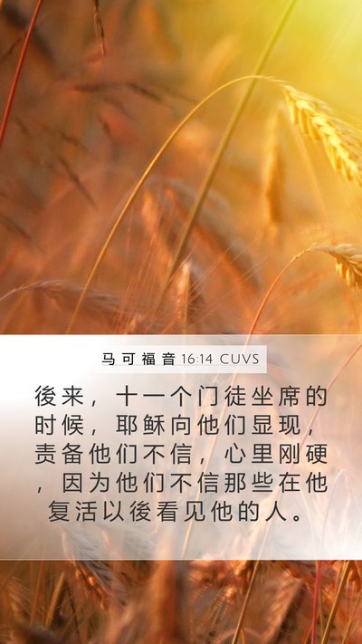马 可 福 音 16:14 CUVS Bible Verse Image