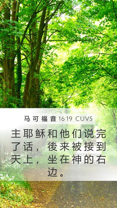 马 可 福 音 16:19 CUVS Bible Verse Image
