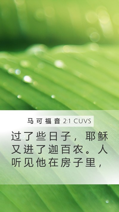 马 可 福 音 2:1 CUVS Bible Verse Image