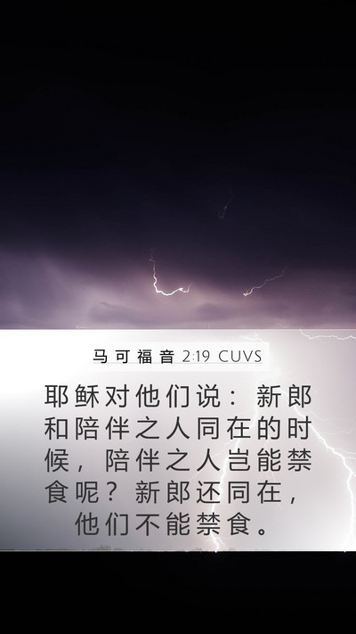 马 可 福 音 2:19 CUVS Mobile Phone Wallpaper - 耶 稣 对 他 们 说 ： 新 郎 和 陪 伴 - Mobile Bible Verse Wallpaper