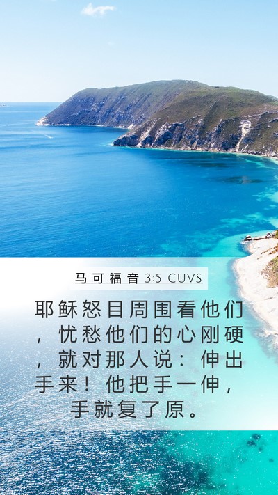 马 可 福 音 3:5 CUVS Bible Verse Image