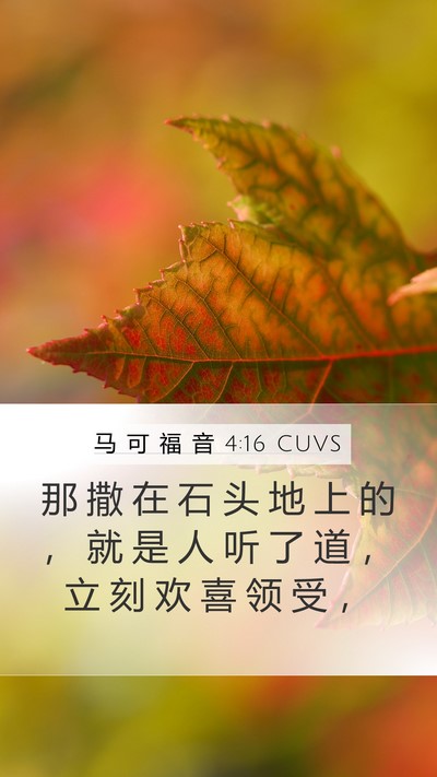 马 可 福 音 4:16 CUVS Bible Verse Image