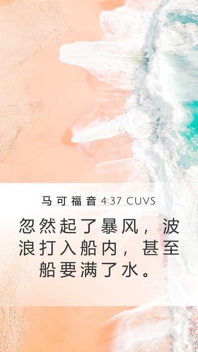 马 可 福 音 4:37 CUVS Bible Verse Image