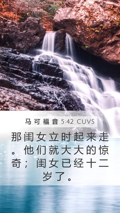 马 可 福 音 5:42 CUVS Bible Verse Image