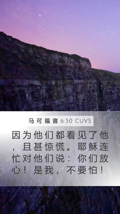 马 可 福 音 6:50 CUVS Bible Verse Image