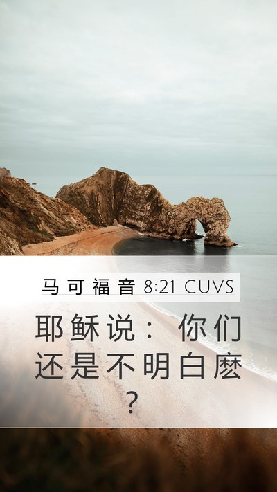 马 可 福 音 8:21 CUVS Mobile Phone Wallpaper - 耶 稣 说 ： 你 们 还 是 不 明 白 麽 - Mobile Bible Verse Wallpaper