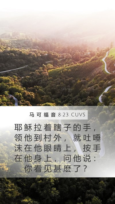 马 可 福 音 8:23 CUVS Bible Verse Image
