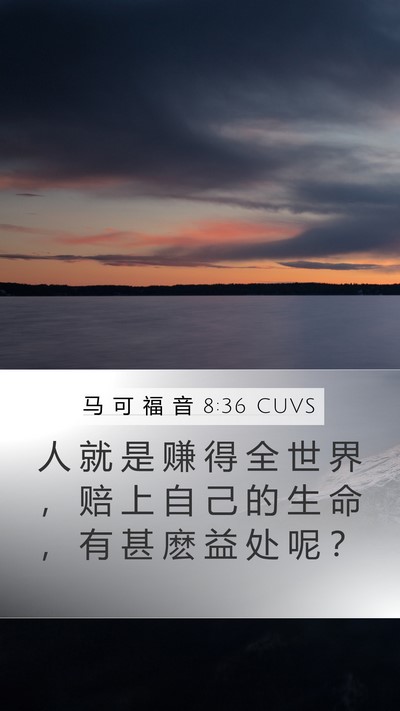 马 可 福 音 8:36 CUVS Bible Verse Image