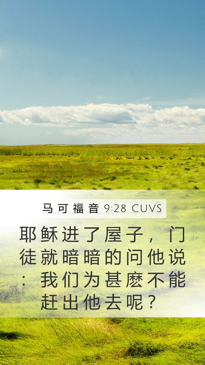 马 可 福 音 9:28 CUVS Bible Verse Image