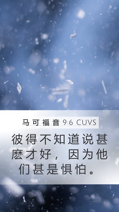 马 可 福 音 9:6 CUVS Bible Verse Image
