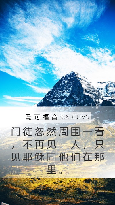 马 可 福 音 9:8 CUVS Mobile Phone Wallpaper - 门 徒 忽 然 周 围 一 看 ， 不 再 见 - Mobile Bible Verse Wallpaper