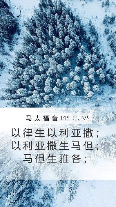 马 太 福 音 1:15 CUVS Mobile Phone Wallpaper - 以 律 生 以 利 亚 撒 ； 以 利 亚 撒 - Mobile Bible Verse Wallpaper