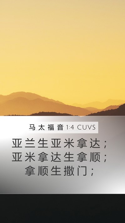 马 太 福 音 1:4 CUVS Bible Verse Image