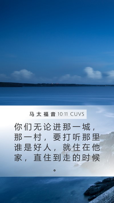 马 太 福 音 10:11 CUVS Bible Verse Image