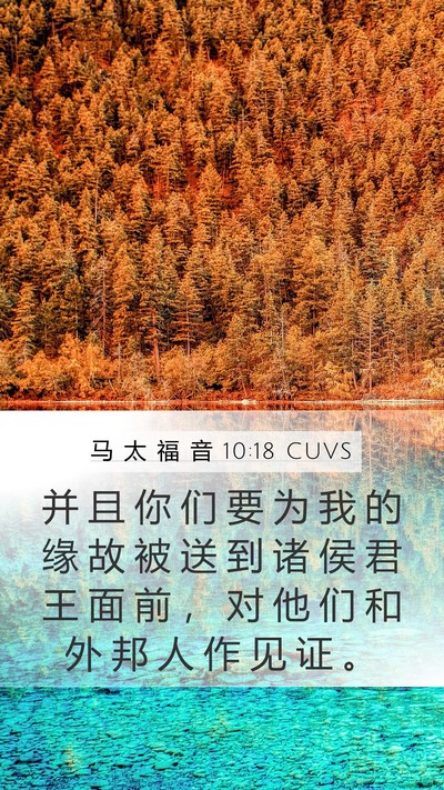 马 太 福 音 10:18 CUVS Bible Verse Image